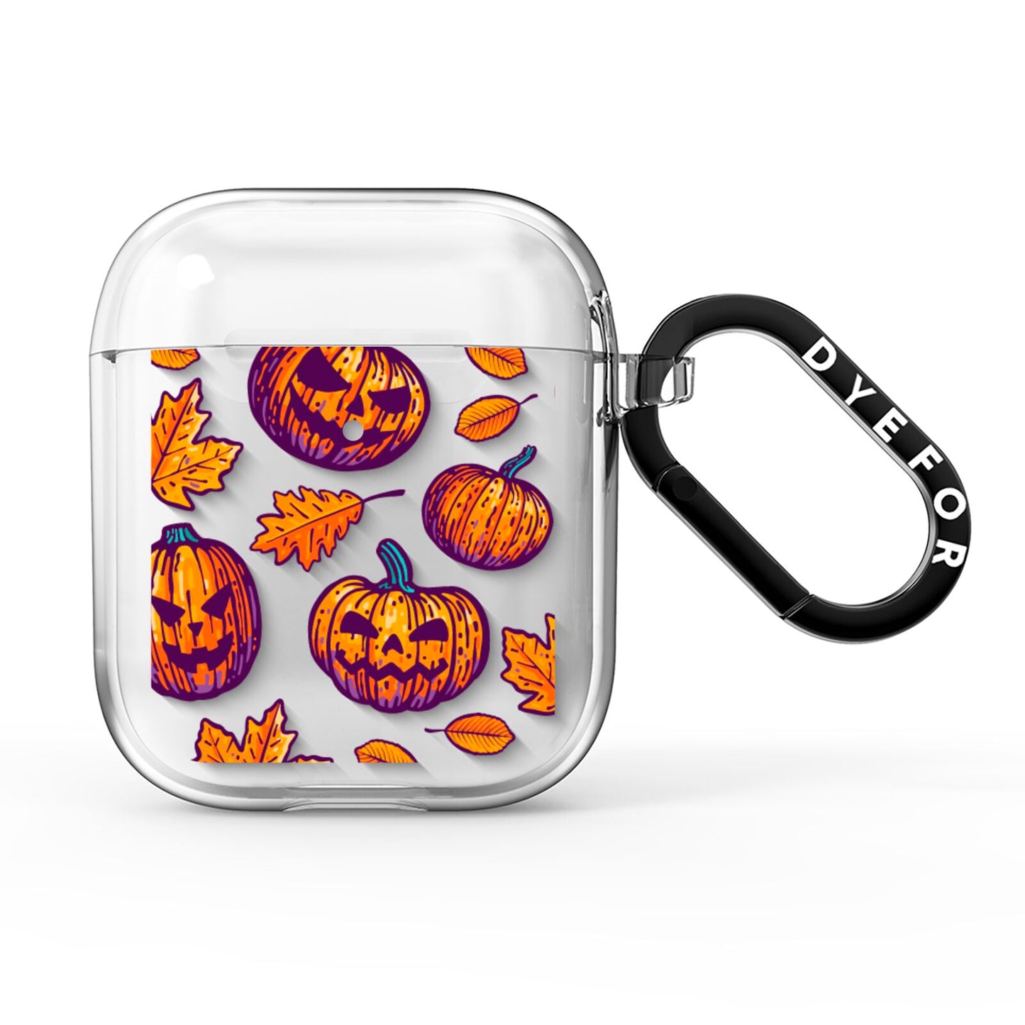 Purple and Orange Autumn Illustrations AirPods Clear Case