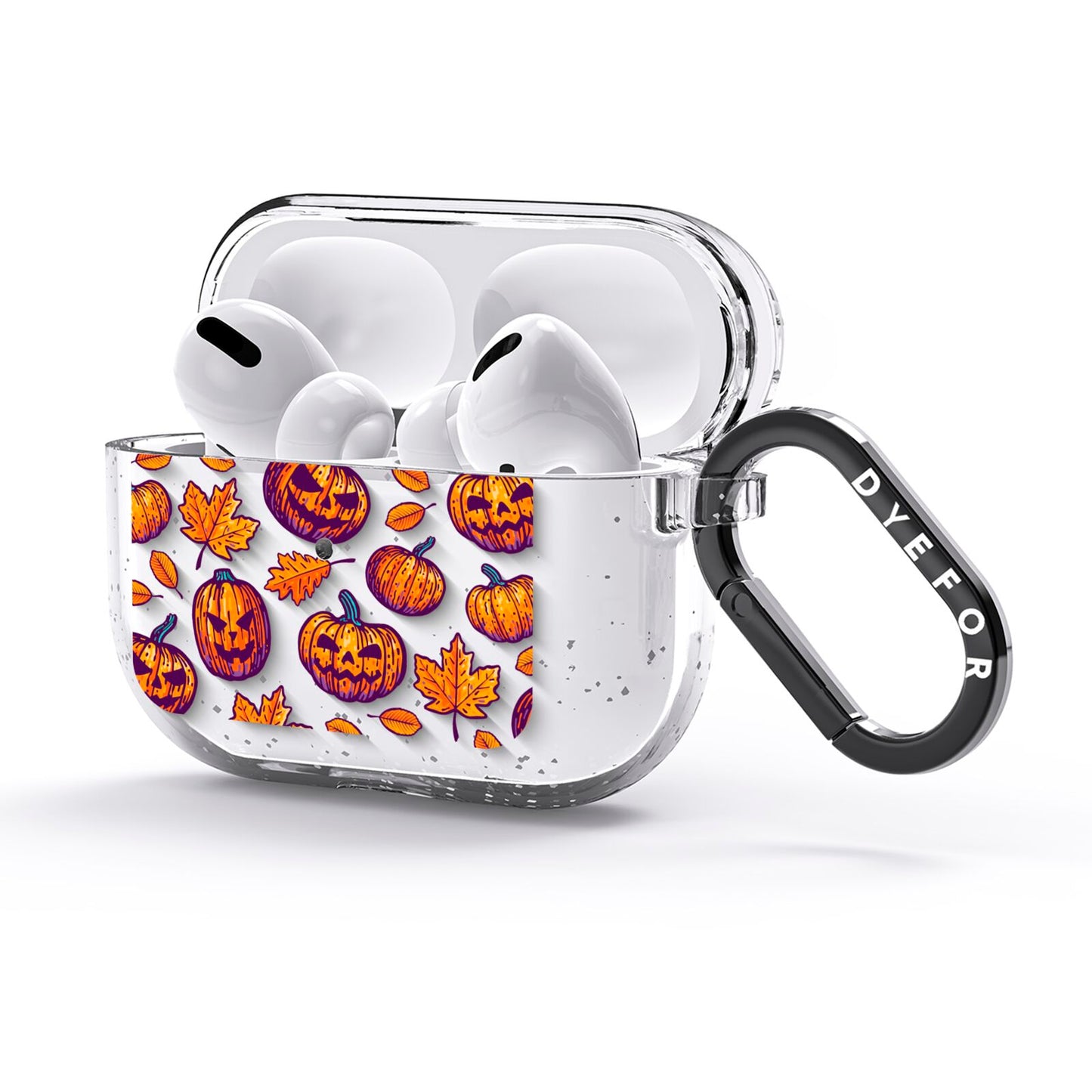 Purple and Orange Autumn Illustrations AirPods Glitter Case 3rd Gen Side Image