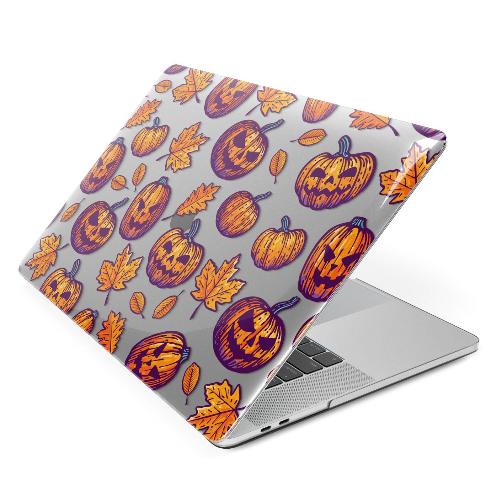 Purple and Orange Autumn Illustrations Apple MacBook Case Side View