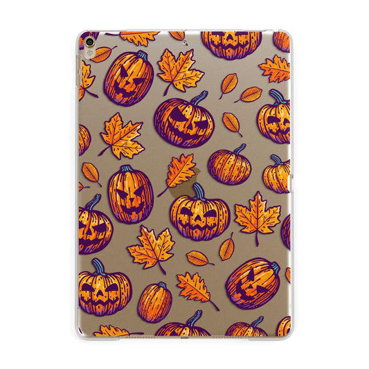 Purple and Orange Autumn Illustrations Apple iPad Gold Case