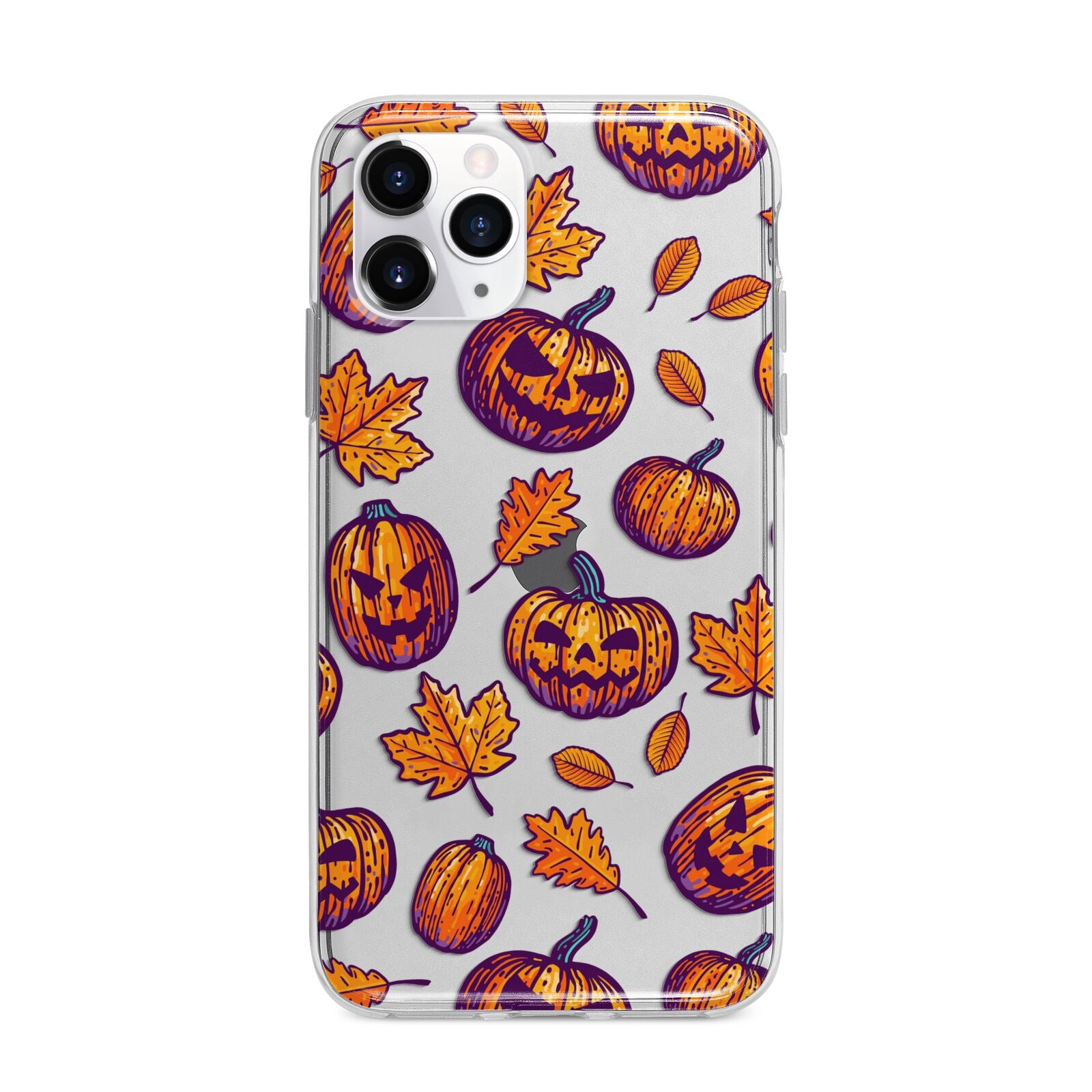 Purple and Orange Autumn Illustrations Apple iPhone 11 Pro in Silver with Bumper Case