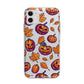 Purple and Orange Autumn Illustrations Apple iPhone 11 in White with Bumper Case