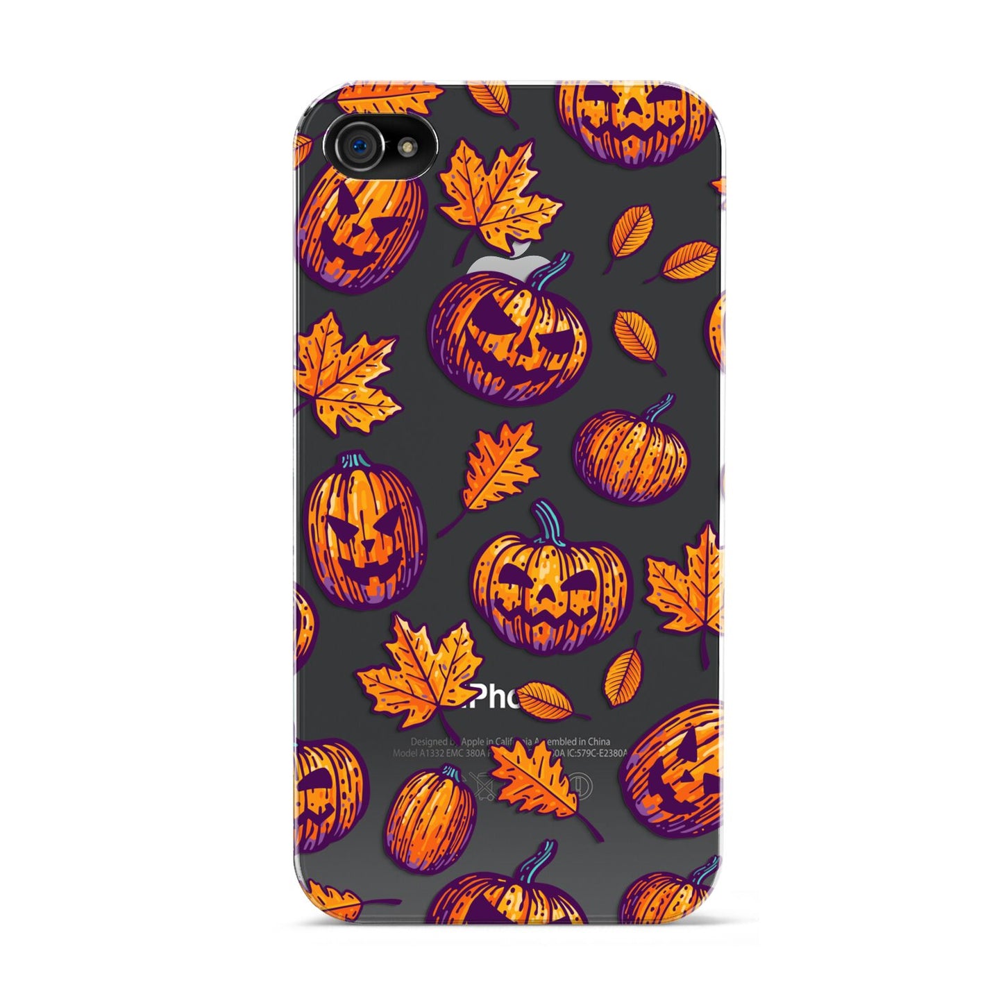 Purple and Orange Autumn Illustrations Apple iPhone 4s Case