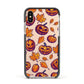 Purple and Orange Autumn Illustrations Apple iPhone Xs Impact Case Black Edge on Gold Phone