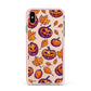 Purple and Orange Autumn Illustrations Apple iPhone Xs Max Impact Case Pink Edge on Gold Phone