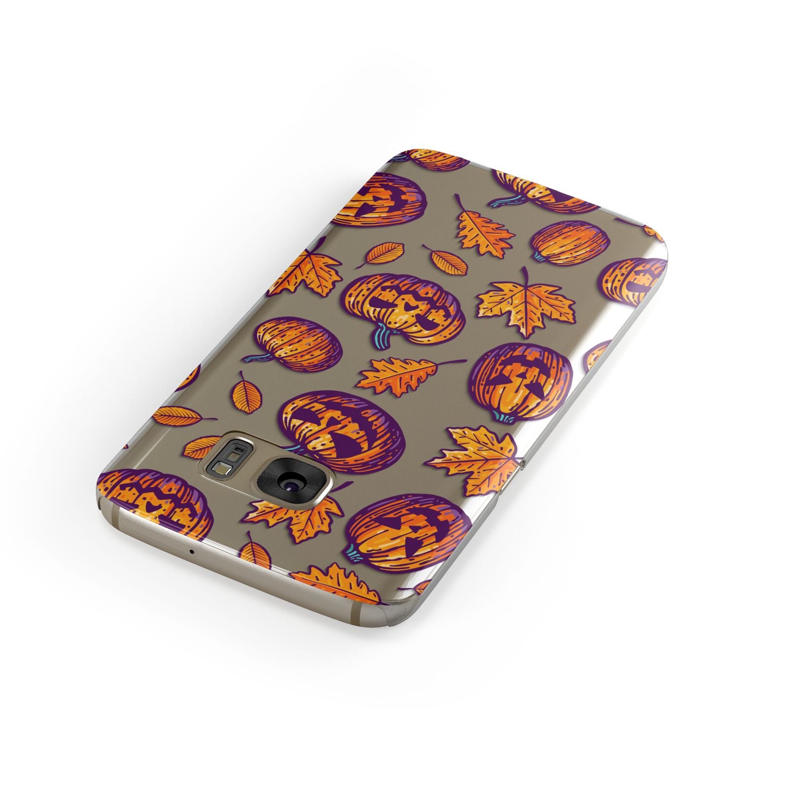 Purple and Orange Autumn Illustrations Samsung Galaxy Case Front Close Up