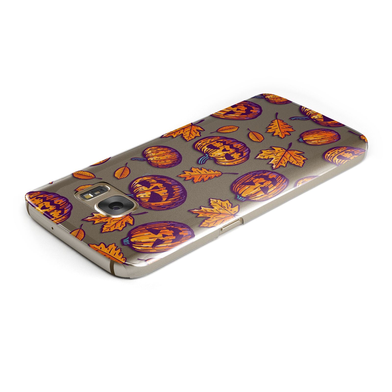 Purple and Orange Autumn Illustrations Samsung Galaxy Case Top Cutout