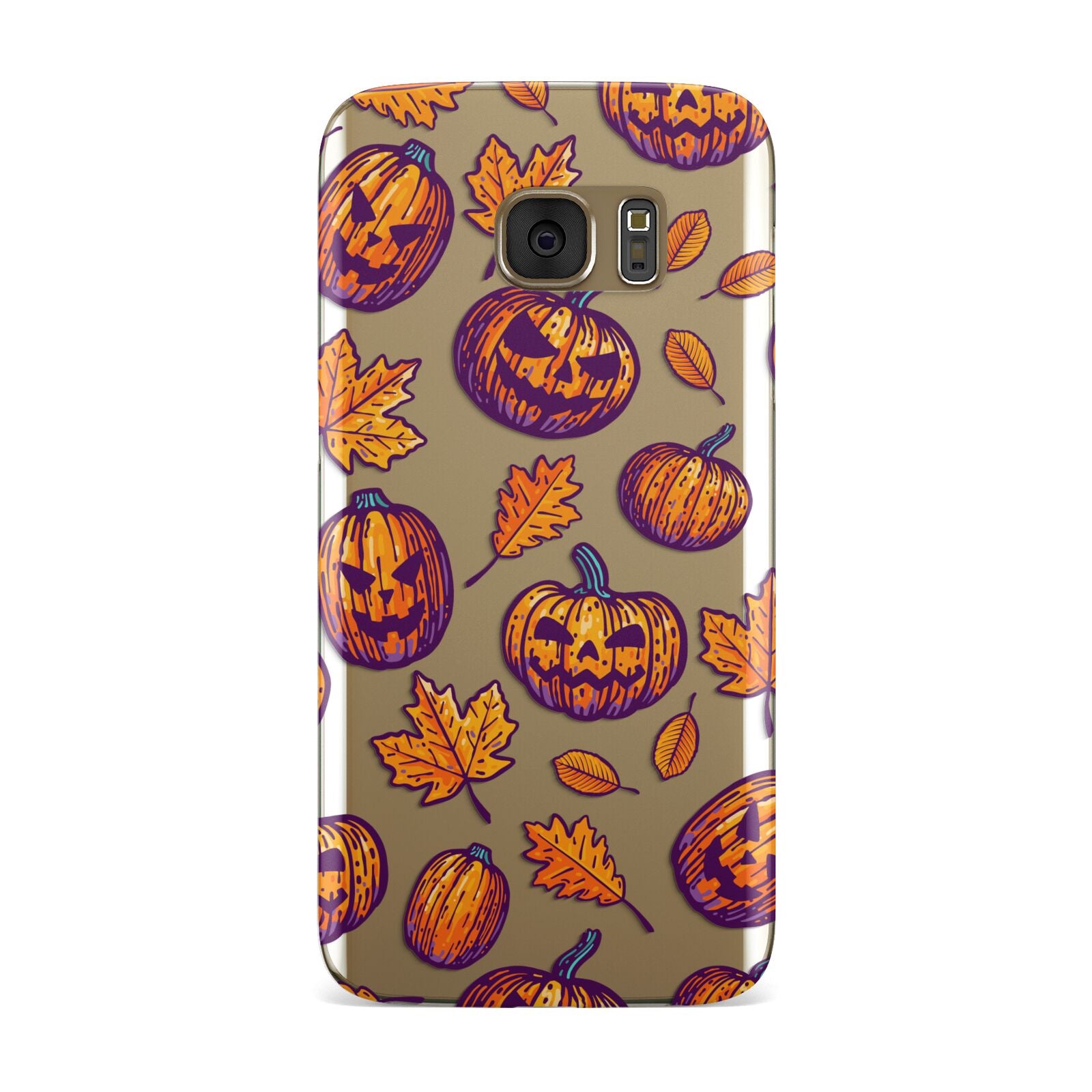 Purple and Orange Autumn Illustrations Samsung Galaxy Case