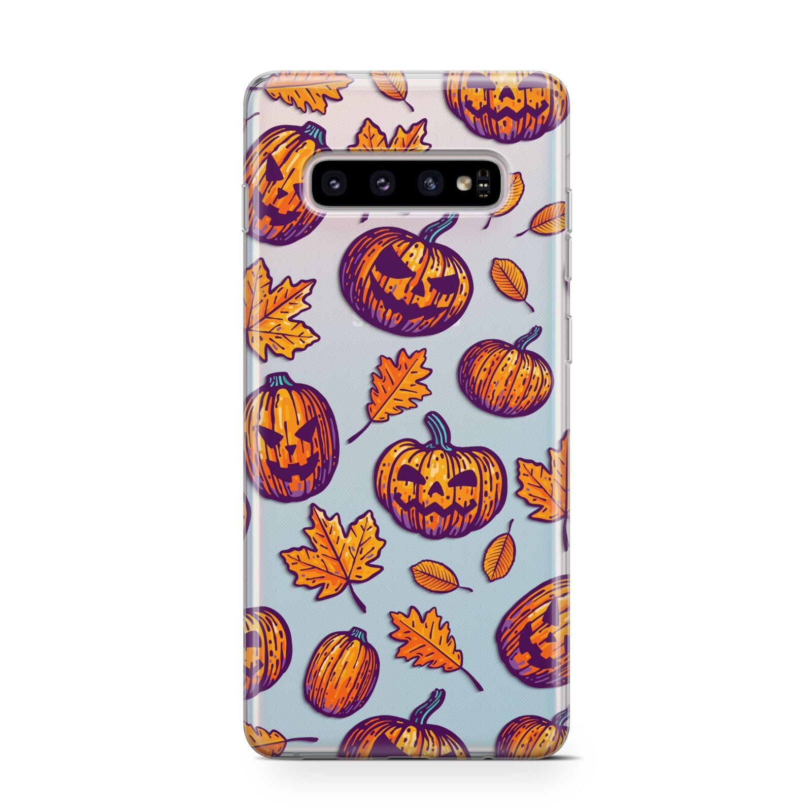 Purple and Orange Autumn Illustrations Samsung Galaxy S10 Case