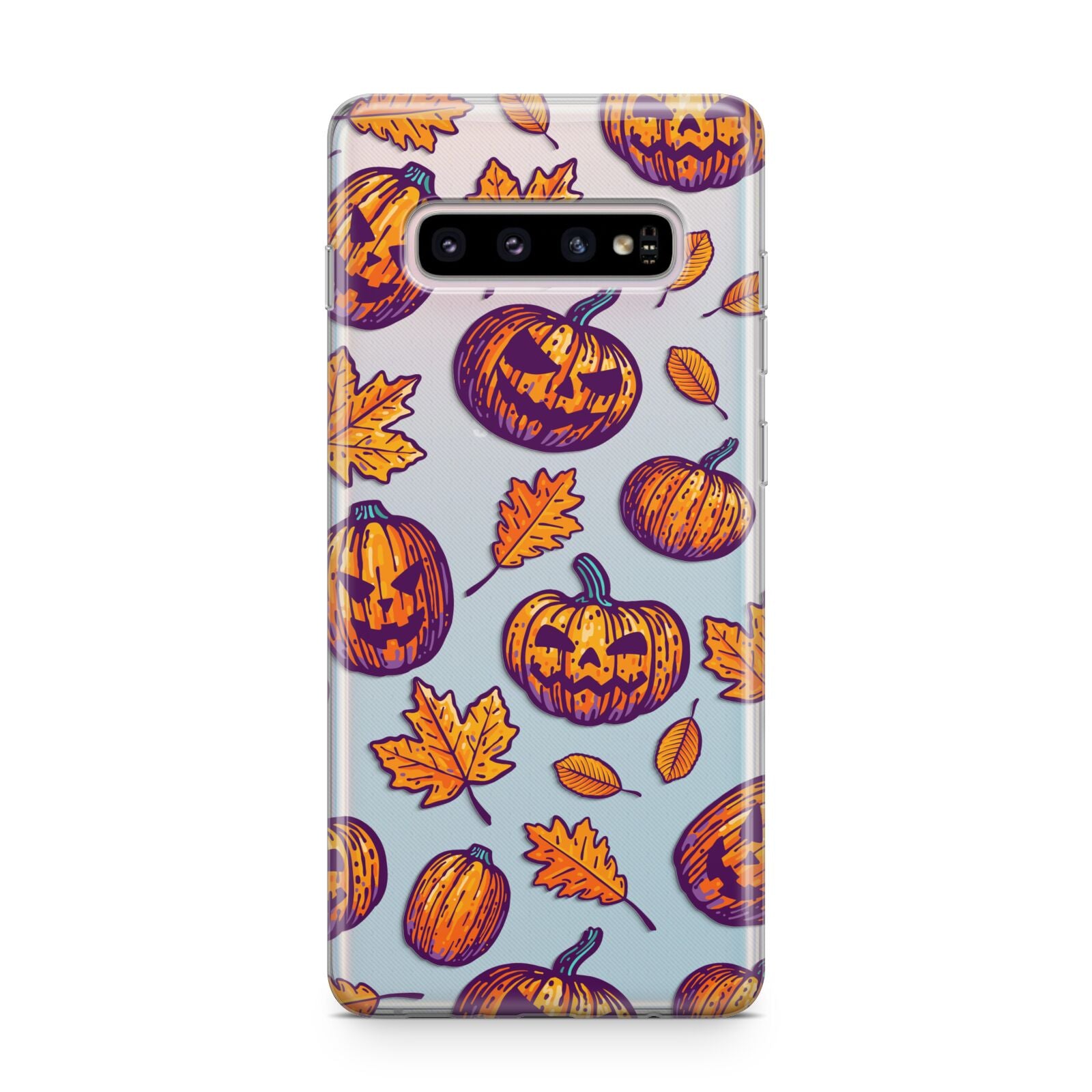 Purple and Orange Autumn Illustrations Samsung Galaxy S10 Plus Case