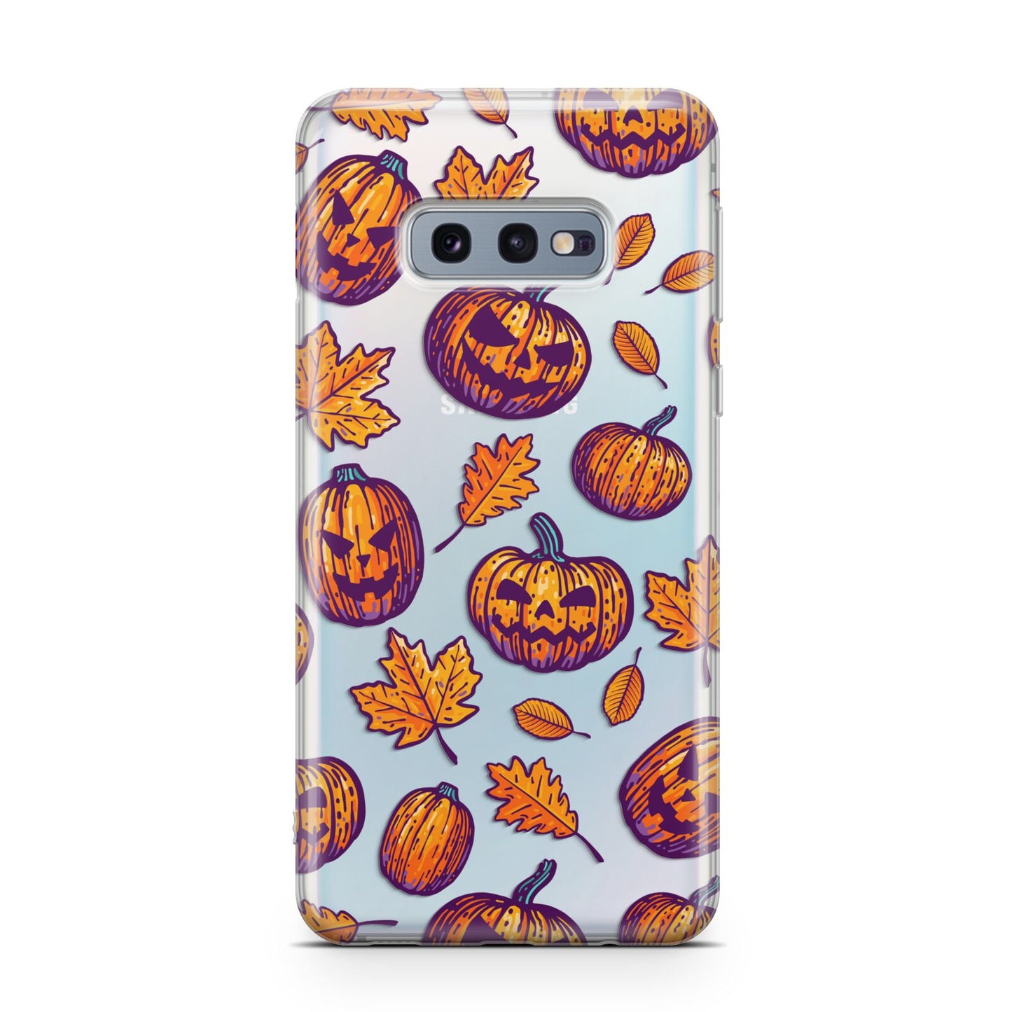 Purple and Orange Autumn Illustrations Samsung Galaxy S10E Case