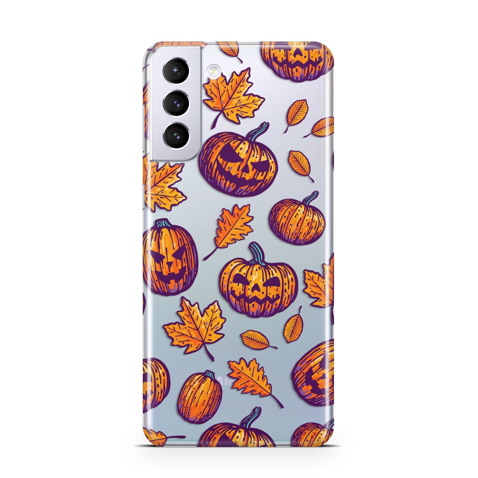 Purple and Orange Autumn Illustrations Samsung S21 Plus Phone Case