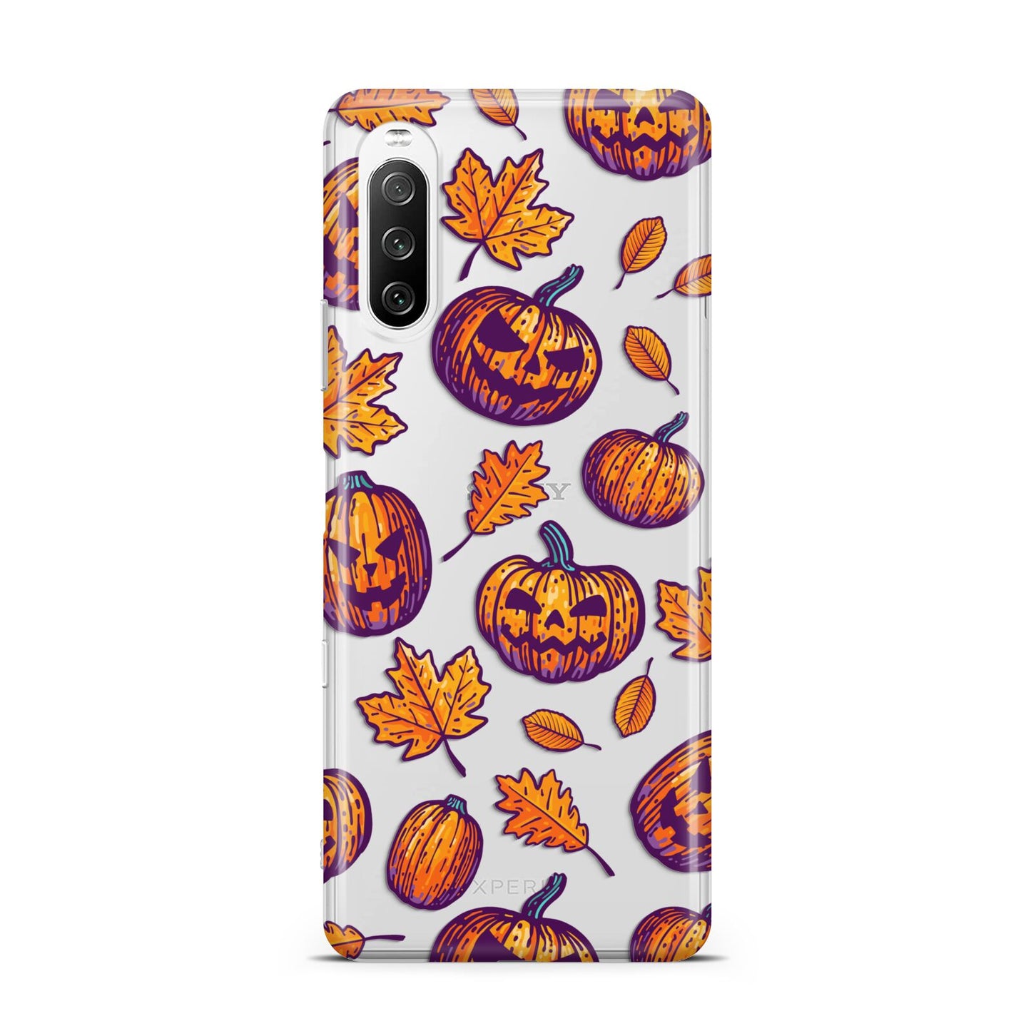 Purple and Orange Autumn Illustrations Sony Xperia 10 III Case