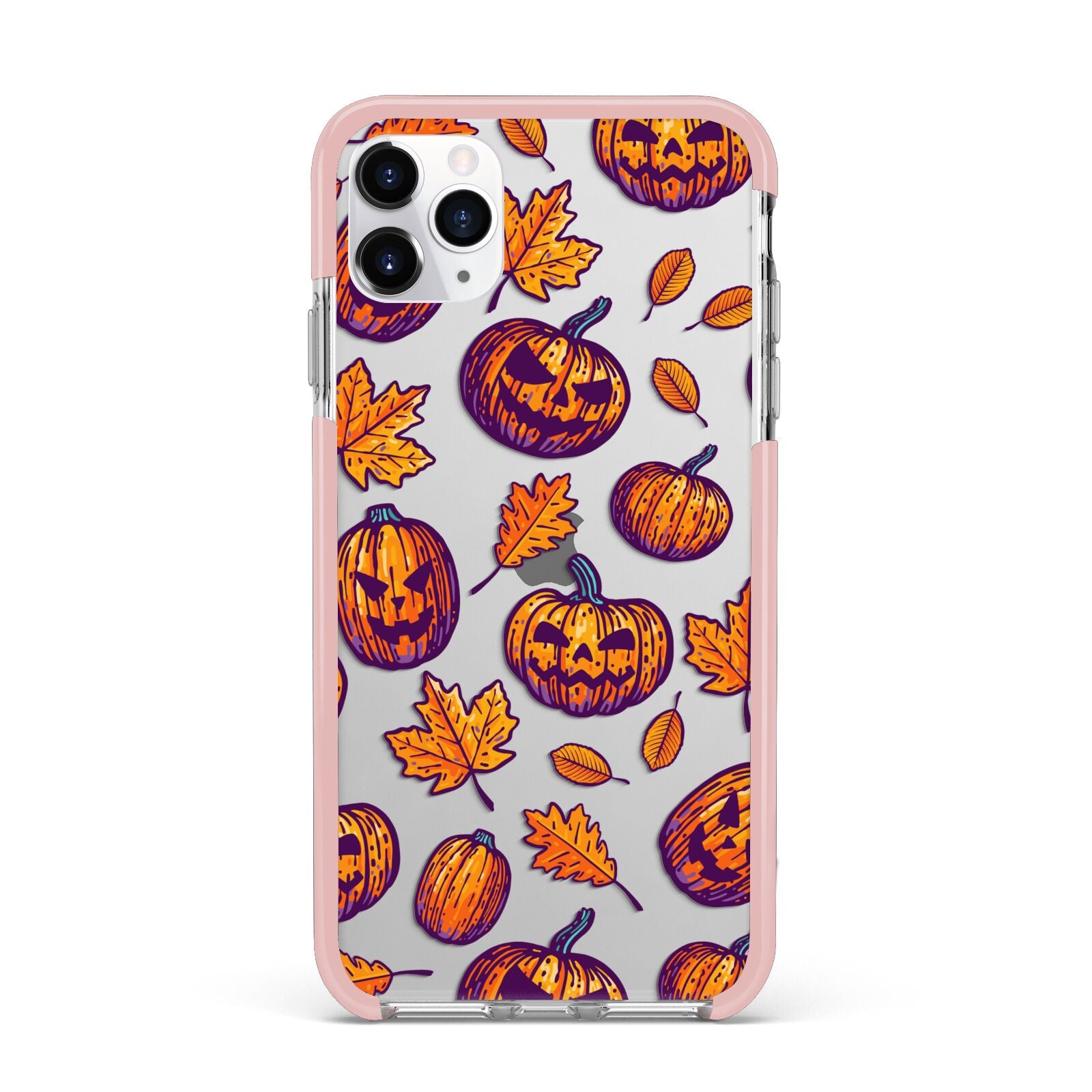 Purple and Orange Autumn Illustrations iPhone 11 Pro Max Impact Pink Edge Case