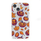Purple and Orange Autumn Illustrations iPhone 13 Mini Clear Bumper Case