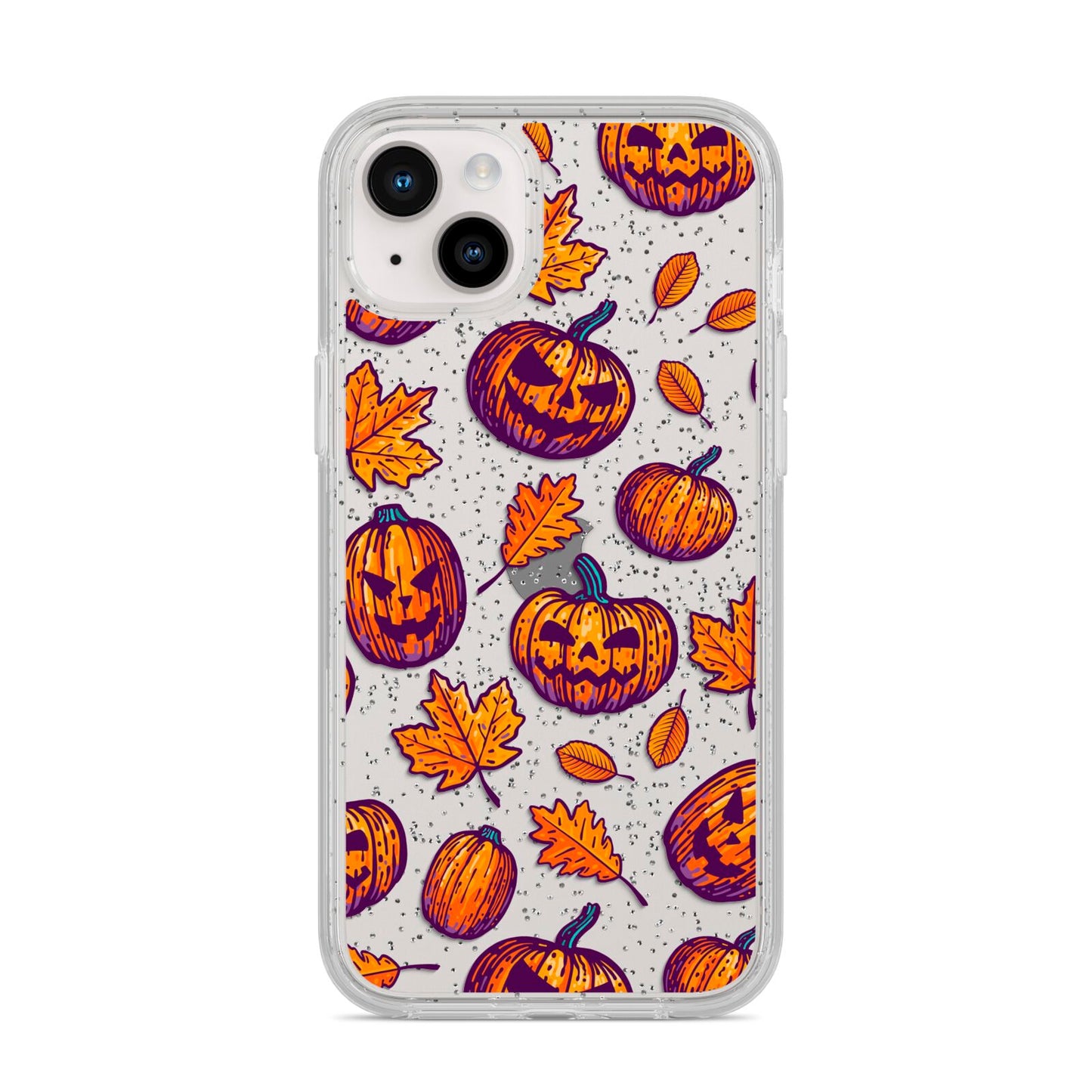 Purple and Orange Autumn Illustrations iPhone 14 Plus Glitter Tough Case Starlight