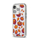 Purple and Orange Autumn Illustrations iPhone 14 Pro Clear Tough Case Silver Angled Image