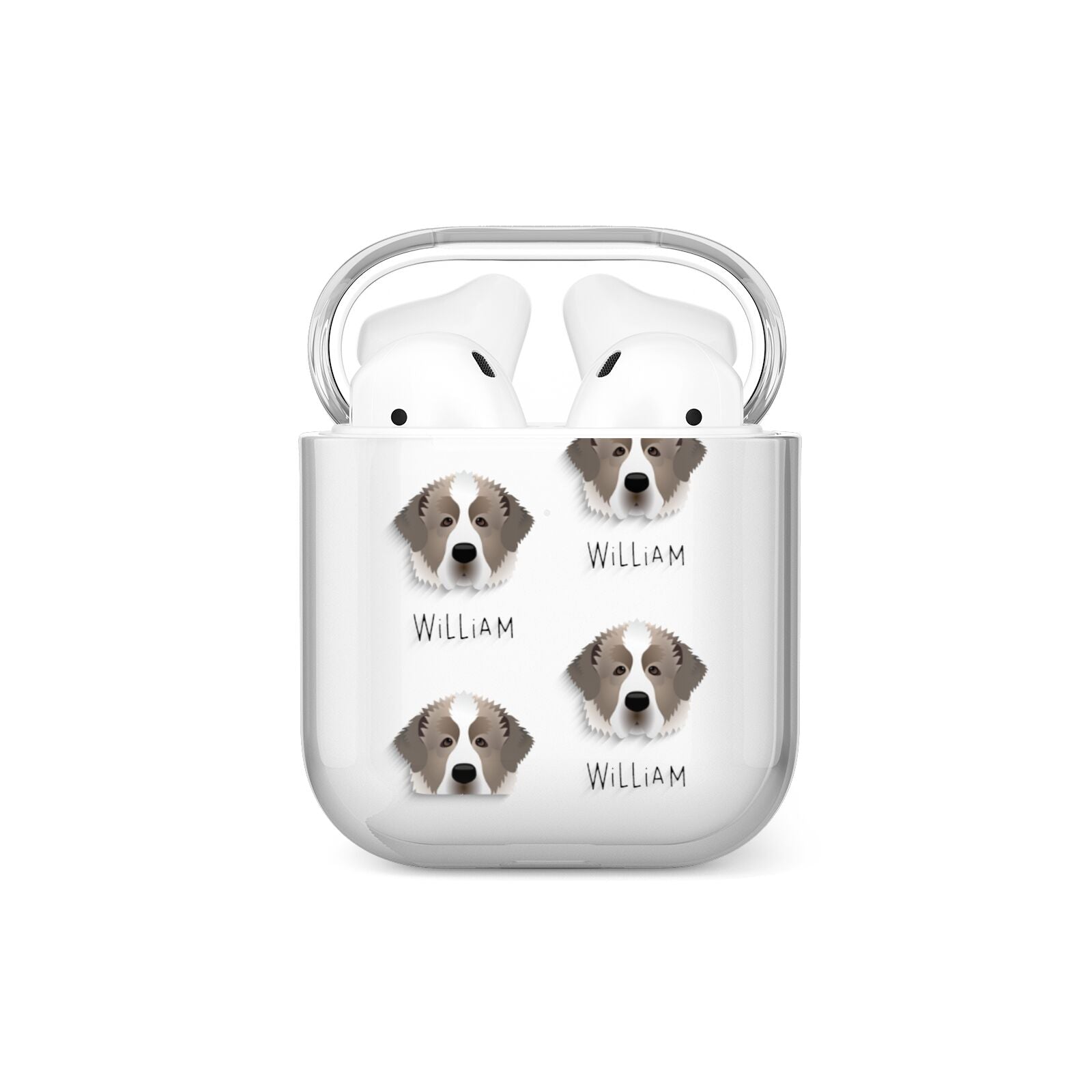 Pyrenean Mastiff Icon with Name AirPods Case