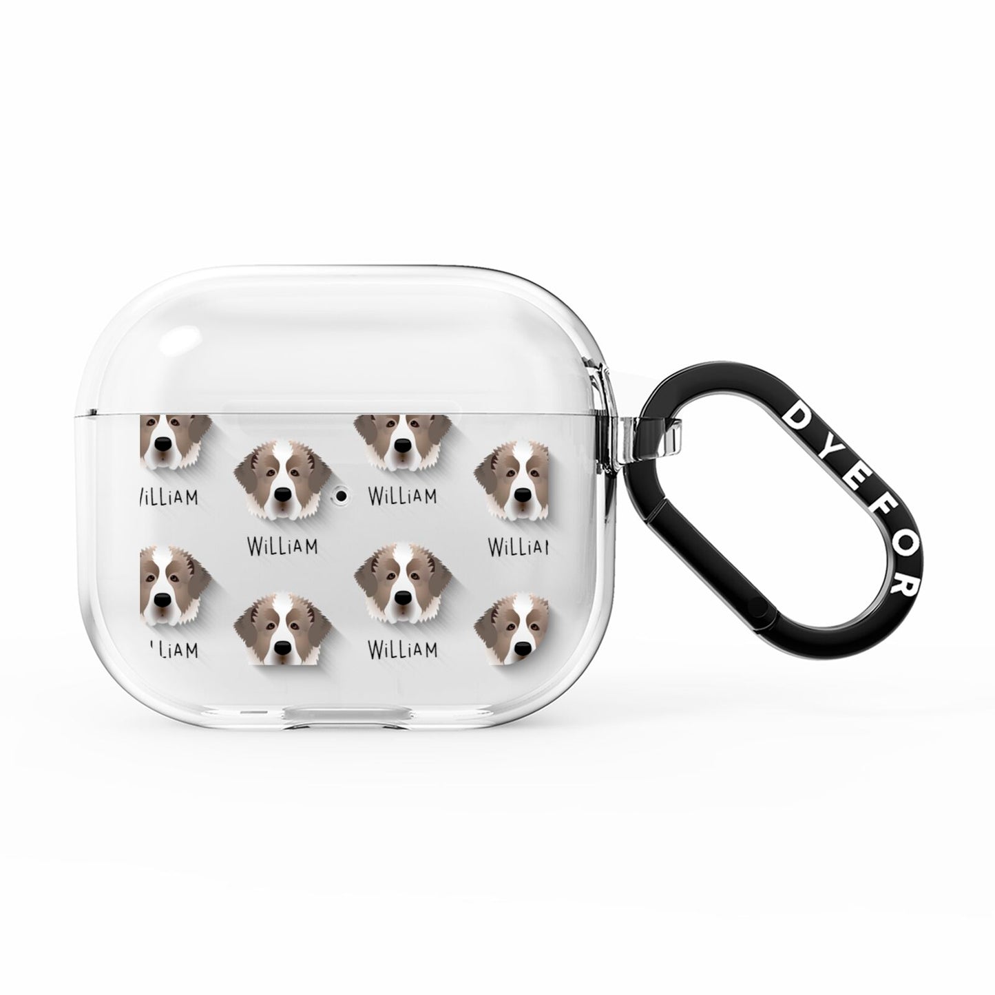 Pyrenean Mastiff Icon with Name AirPods Clear Case 3rd Gen