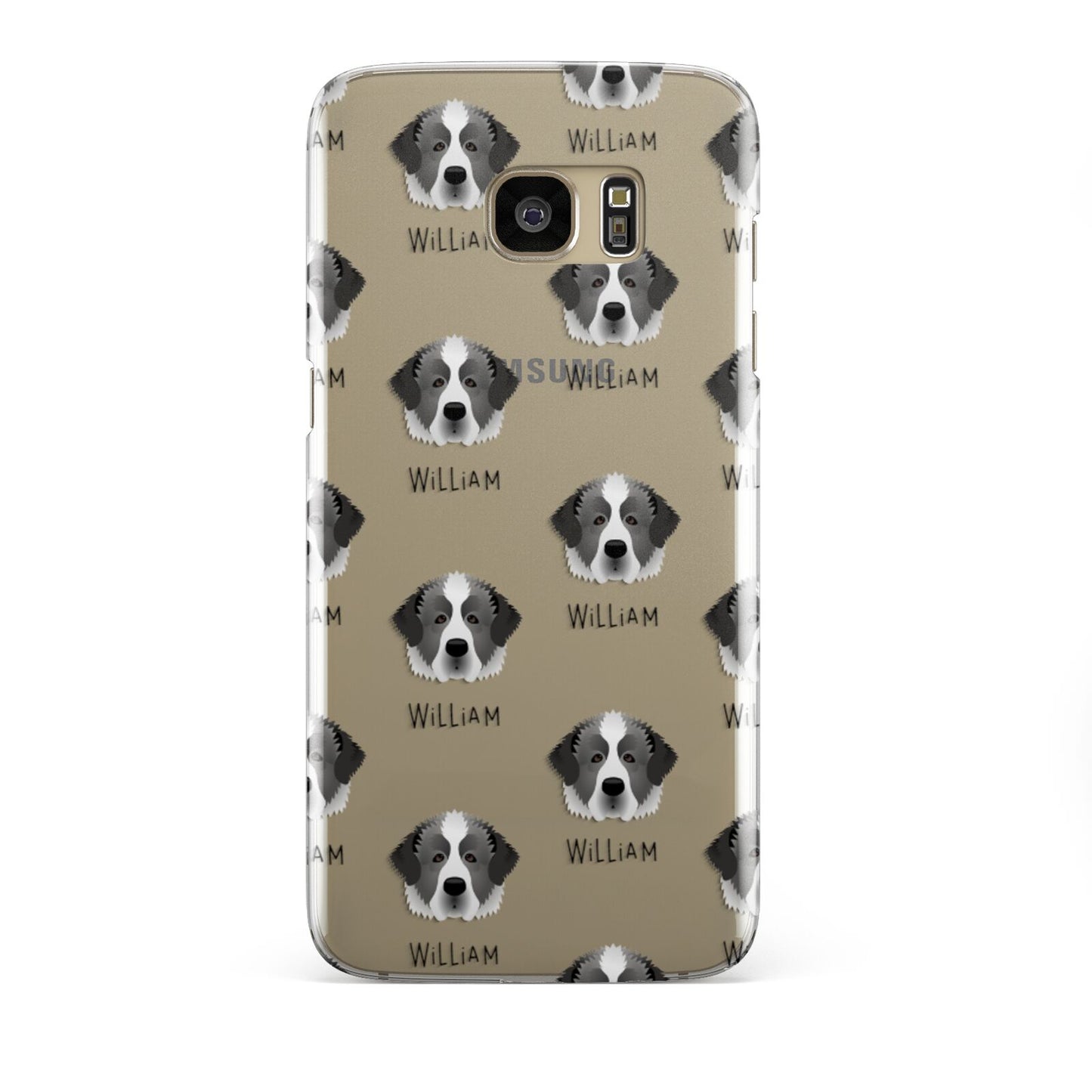 Pyrenean Mastiff Icon with Name Samsung Galaxy S7 Edge Case