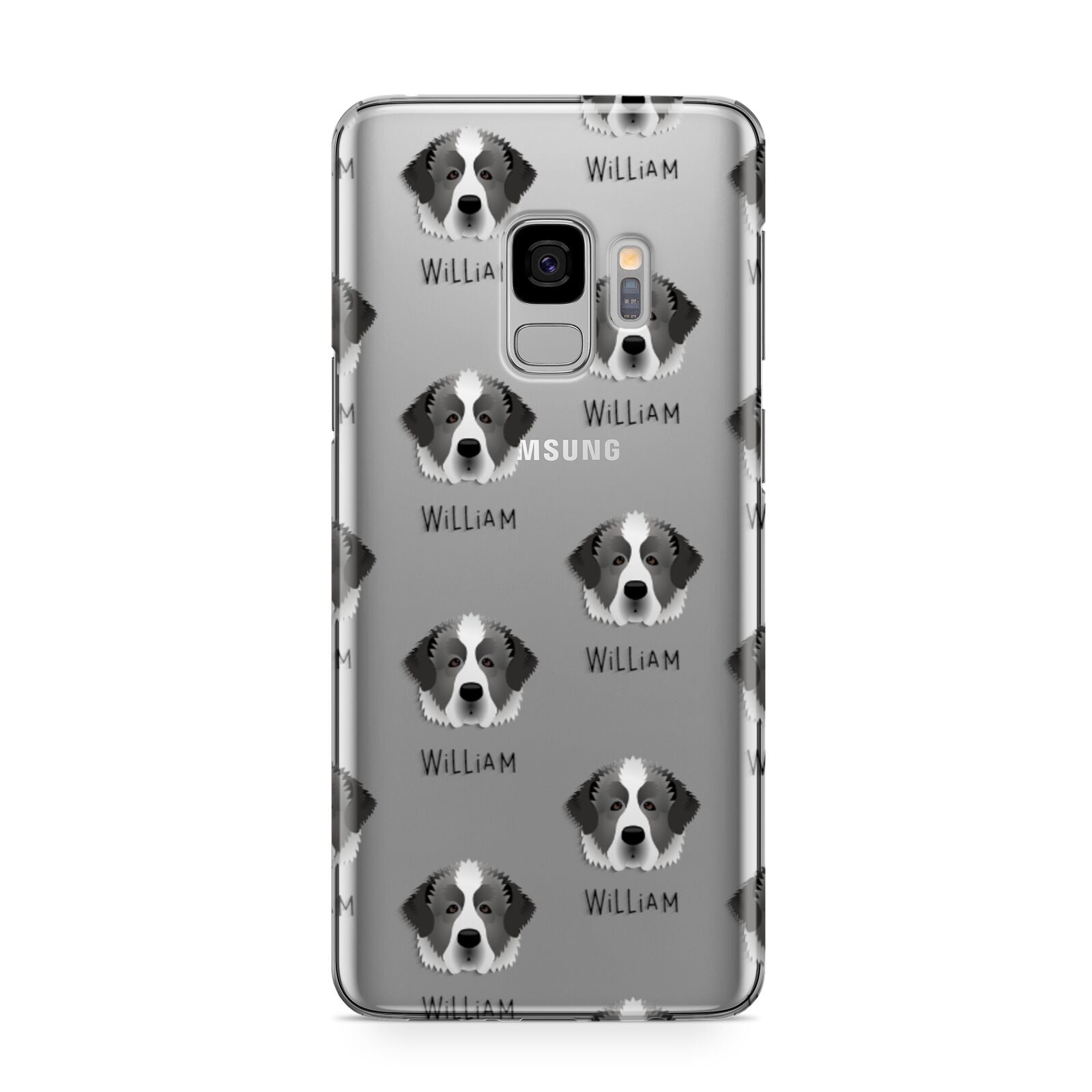 Pyrenean Mastiff Icon with Name Samsung Galaxy S9 Case