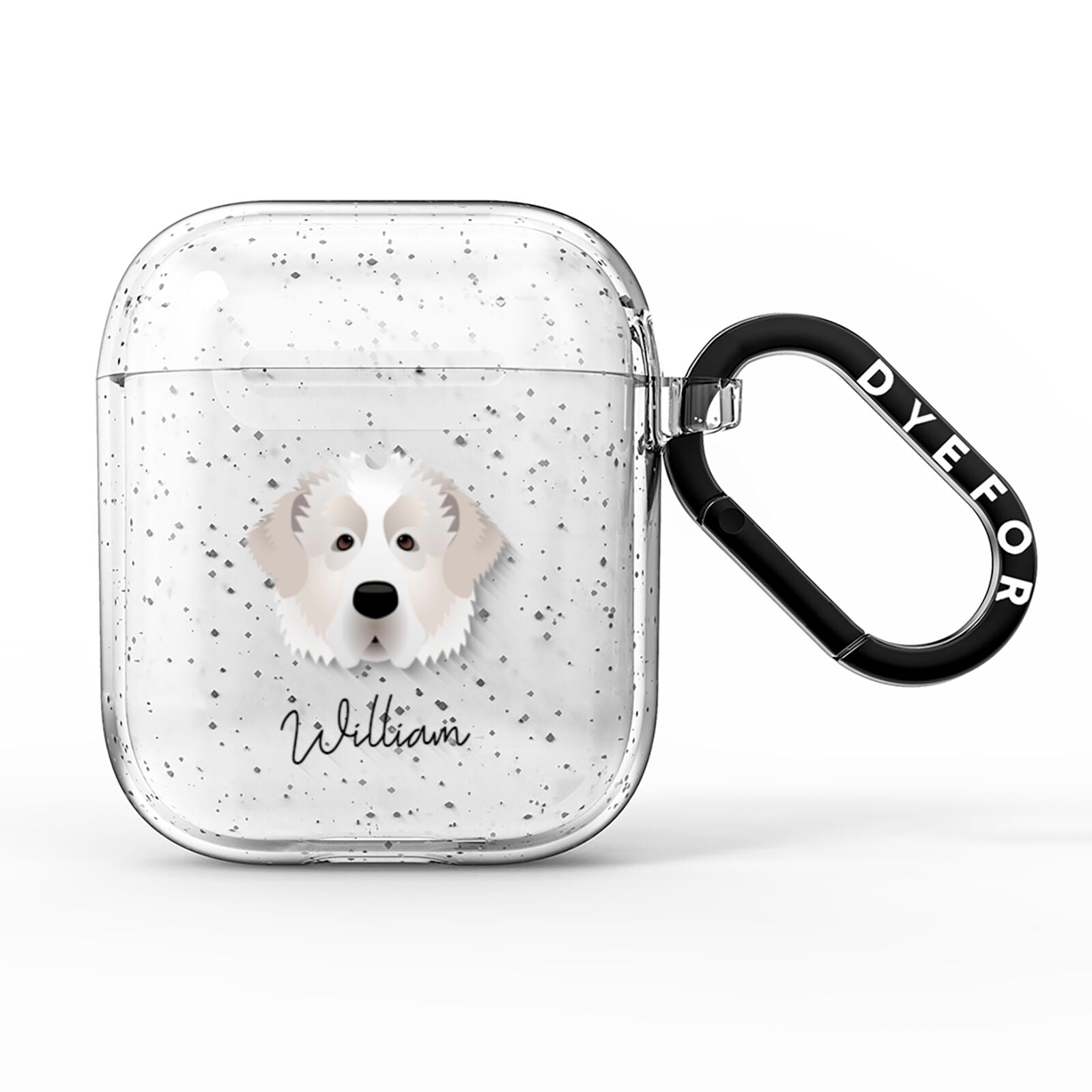 Pyrenean Mastiff Personalised AirPods Glitter Case