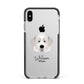 Pyrenean Mastiff Personalised Apple iPhone Xs Max Impact Case Black Edge on Silver Phone