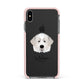 Pyrenean Mastiff Personalised Apple iPhone Xs Max Impact Case Pink Edge on Black Phone