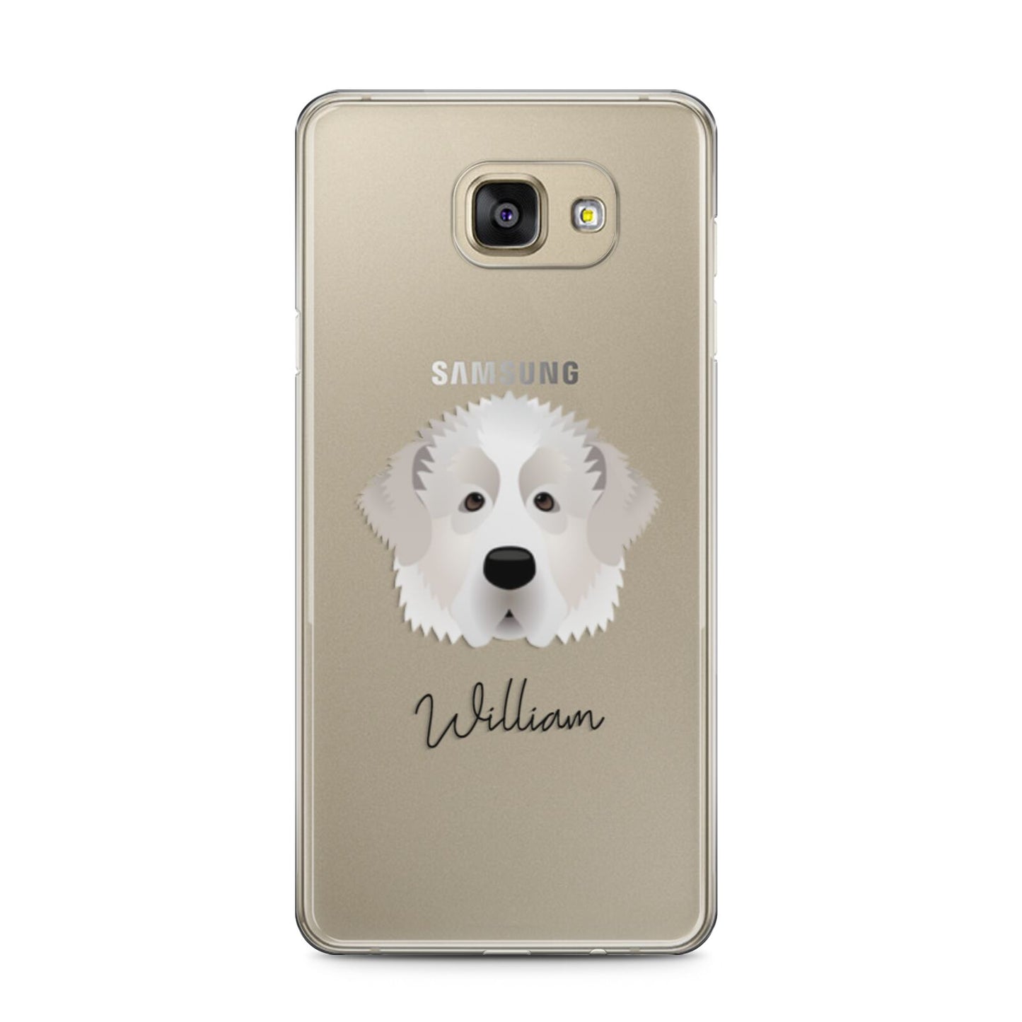 Pyrenean Mastiff Personalised Samsung Galaxy A5 2016 Case on gold phone