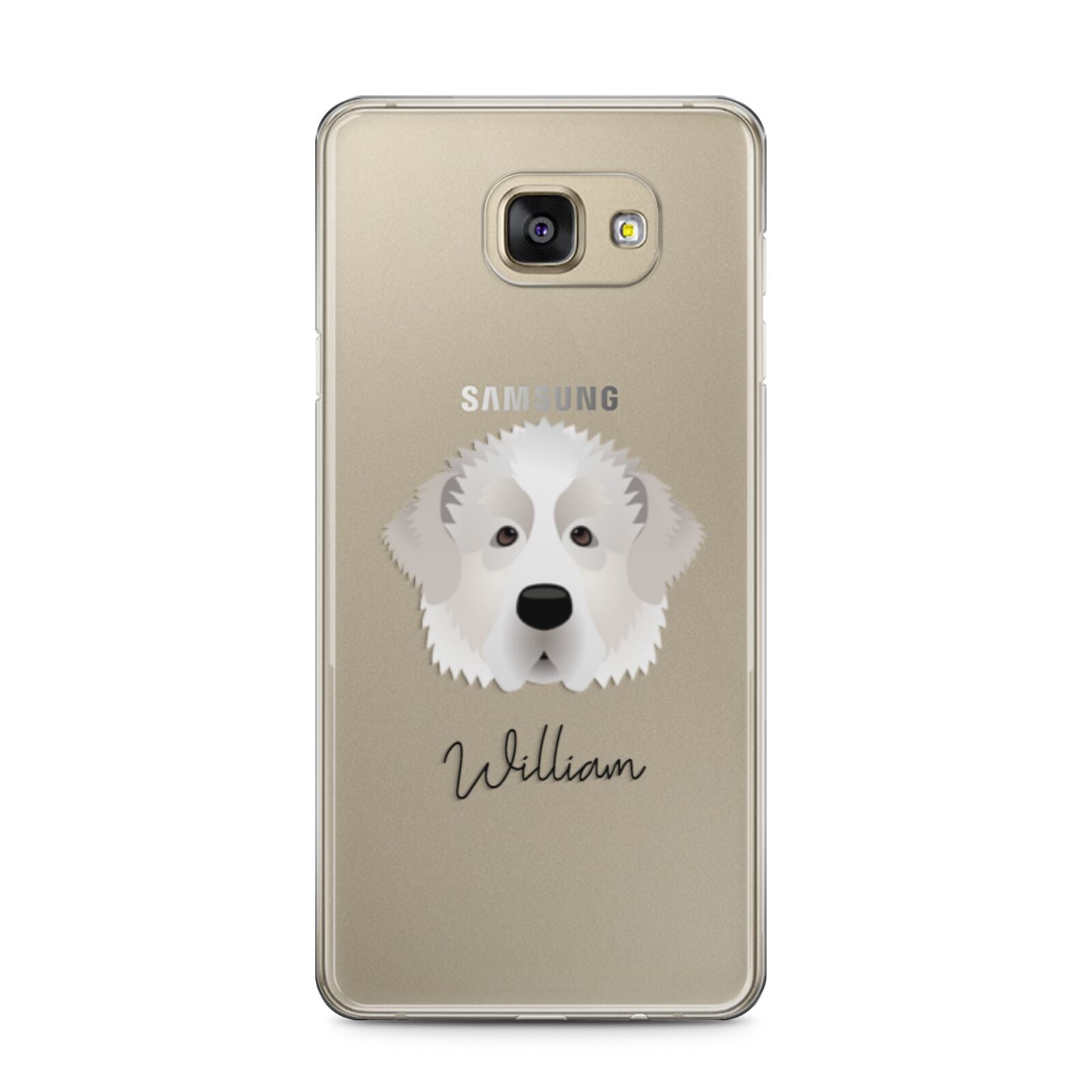 Pyrenean Mastiff Personalised Samsung Galaxy A5 2016 Case on gold phone