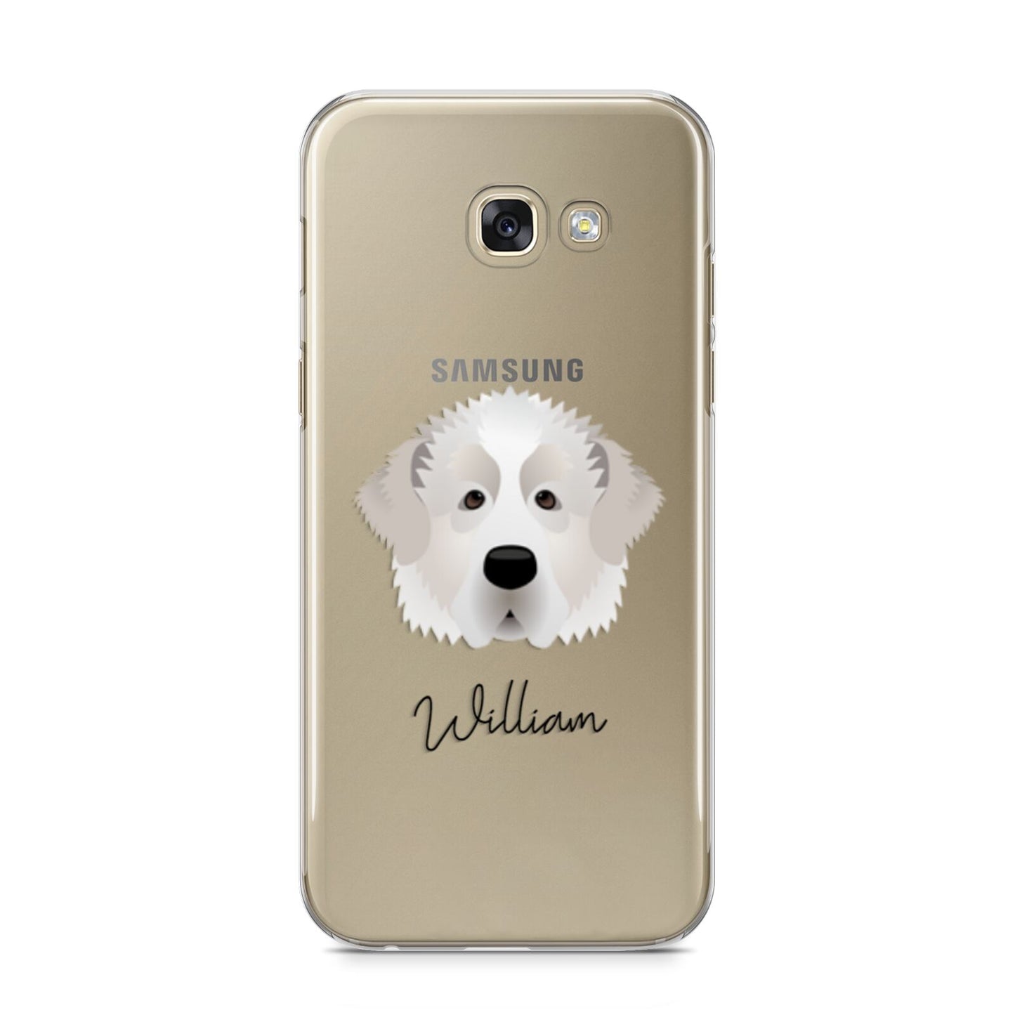 Pyrenean Mastiff Personalised Samsung Galaxy A5 2017 Case on gold phone