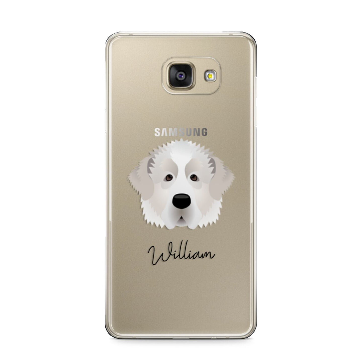 Pyrenean Mastiff Personalised Samsung Galaxy A9 2016 Case on gold phone