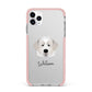 Pyrenean Mastiff Personalised iPhone 11 Pro Max Impact Pink Edge Case