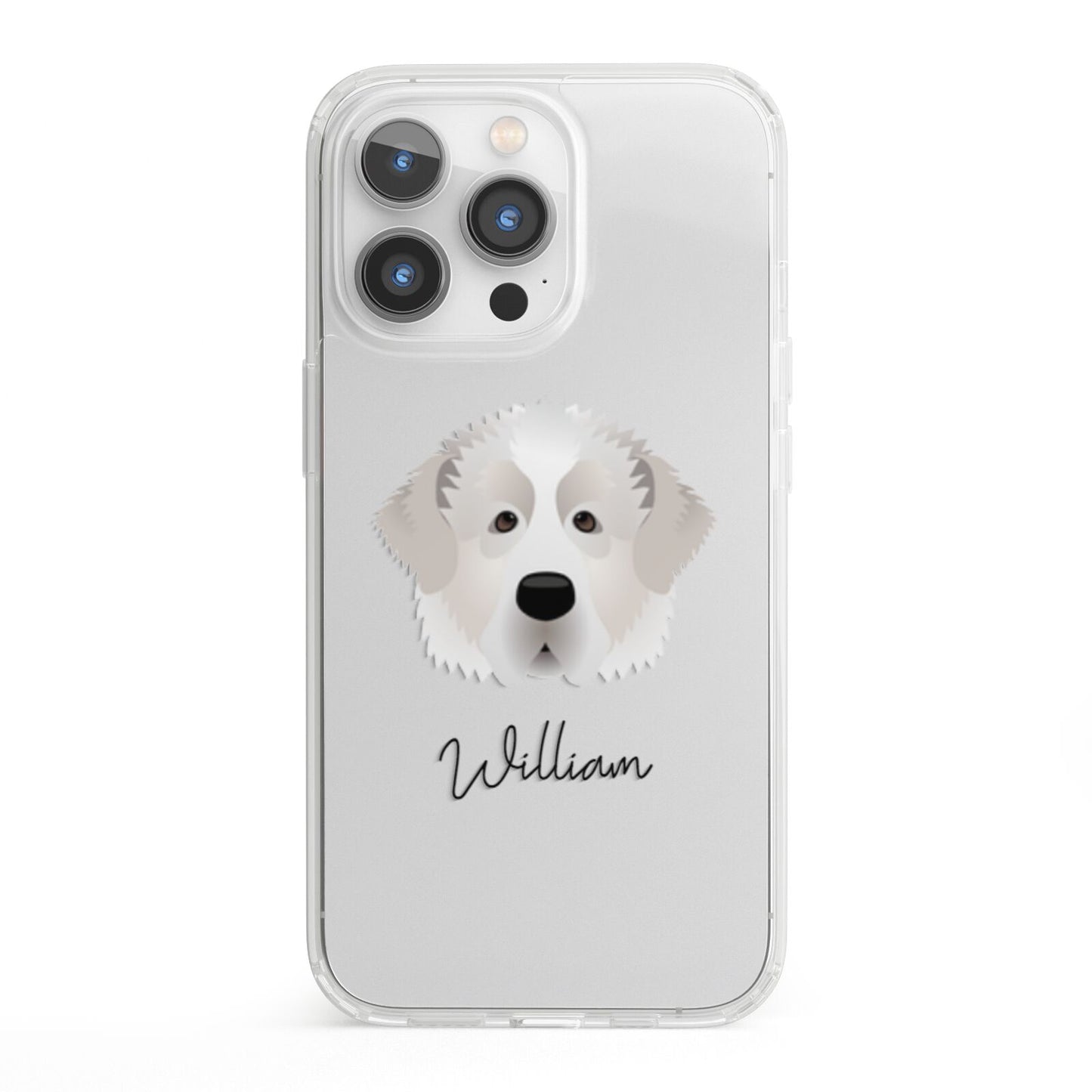 Pyrenean Mastiff Personalised iPhone 13 Pro Clear Bumper Case
