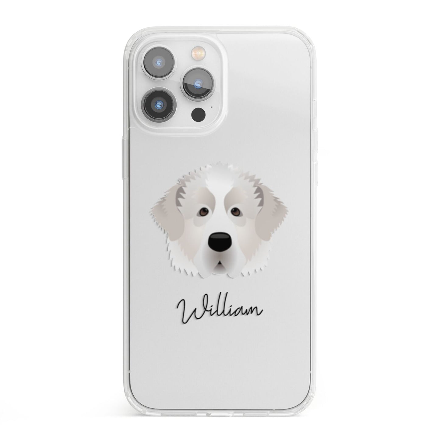 Pyrenean Mastiff Personalised iPhone 13 Pro Max Clear Bumper Case
