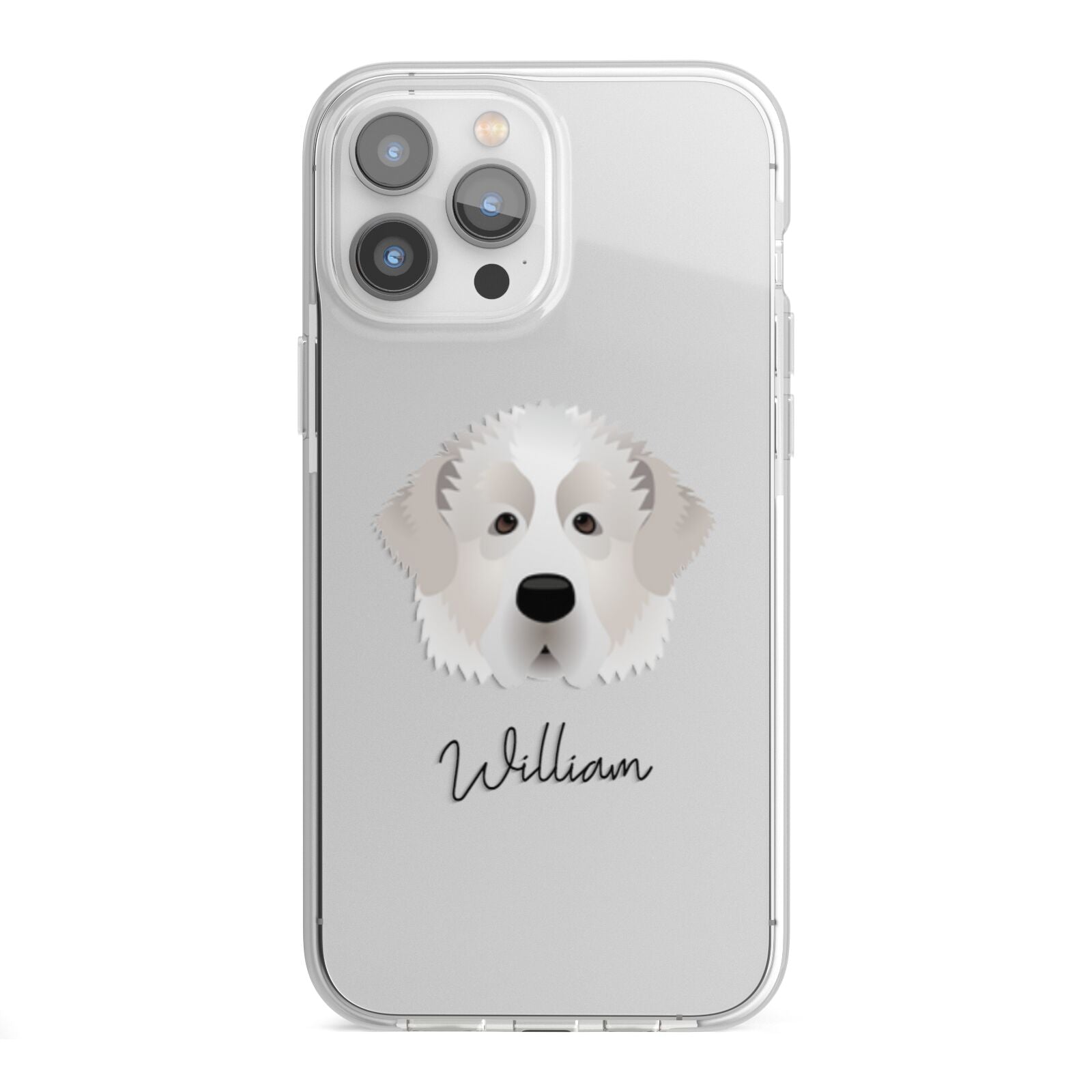 Pyrenean Mastiff Personalised iPhone 13 Pro Max TPU Impact Case with White Edges