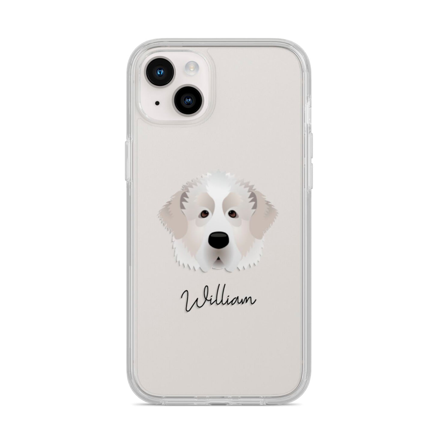 Pyrenean Mastiff Personalised iPhone 14 Plus Clear Tough Case Starlight