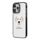 Pyrenean Mastiff Personalised iPhone 14 Pro Max Black Impact Case Side Angle on Silver phone