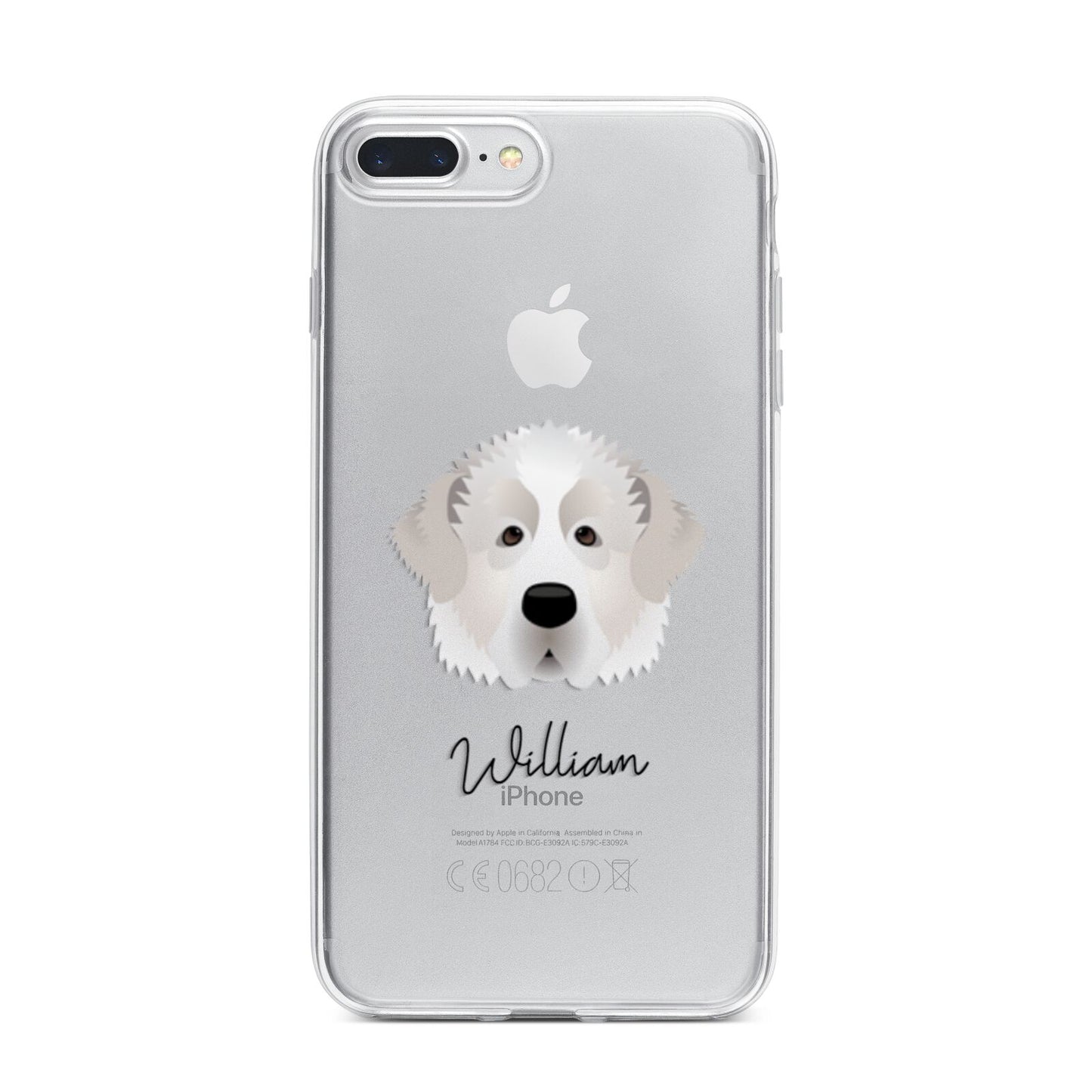 Pyrenean Mastiff Personalised iPhone 7 Plus Bumper Case on Silver iPhone