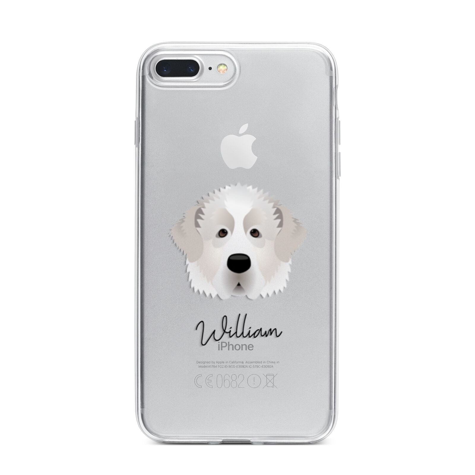Pyrenean Mastiff Personalised iPhone 7 Plus Bumper Case on Silver iPhone