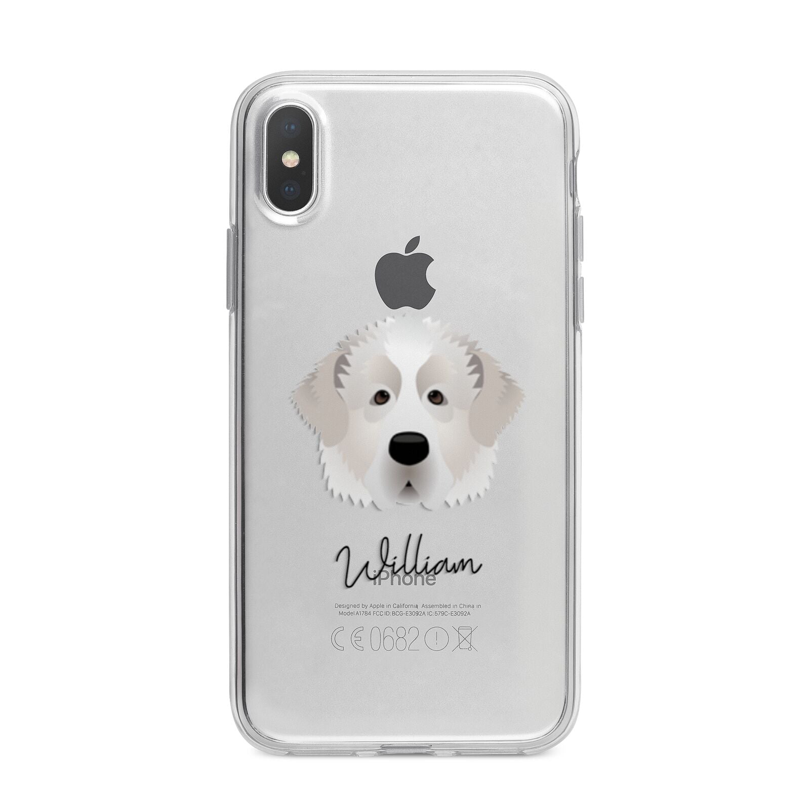 Pyrenean Mastiff Personalised iPhone X Bumper Case on Silver iPhone Alternative Image 1