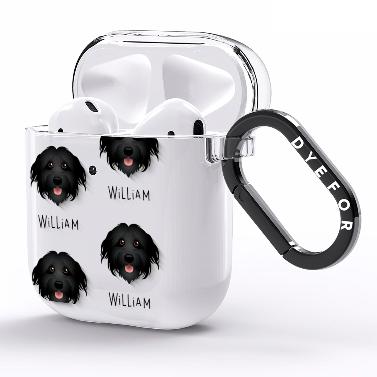 Pyrenean Shepherd Icon with Name AirPods Clear Case Side Image