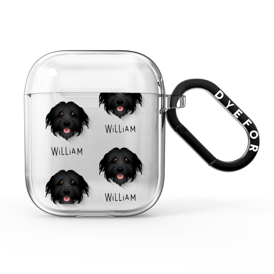Pyrenean Shepherd Icon with Name AirPods Clear Case