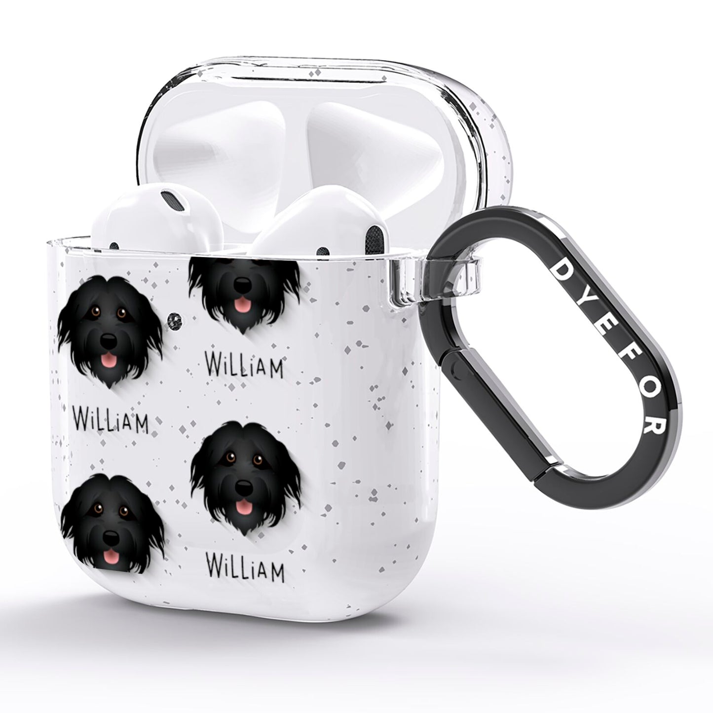 Pyrenean Shepherd Icon with Name AirPods Glitter Case Side Image