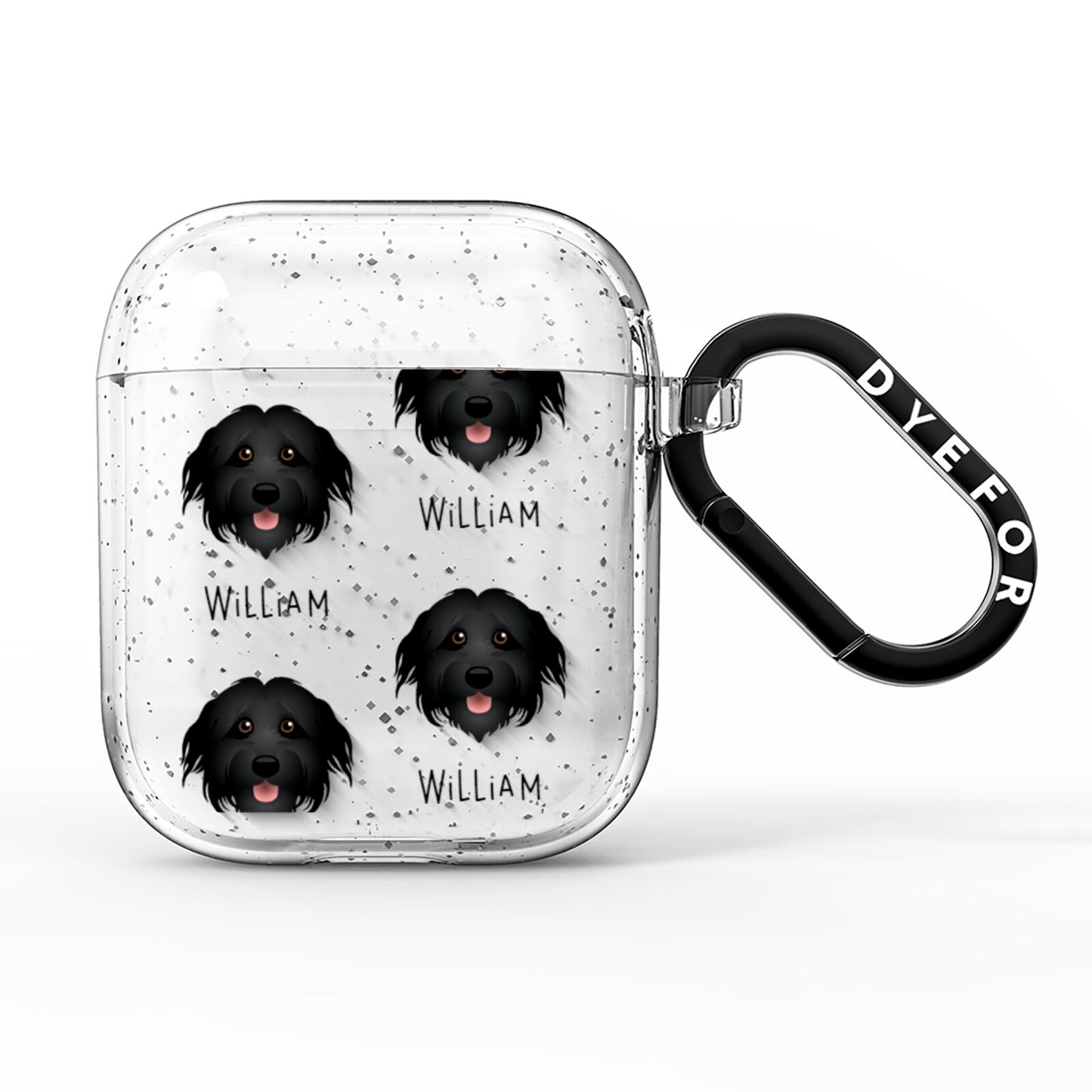 Pyrenean Shepherd Icon with Name AirPods Glitter Case