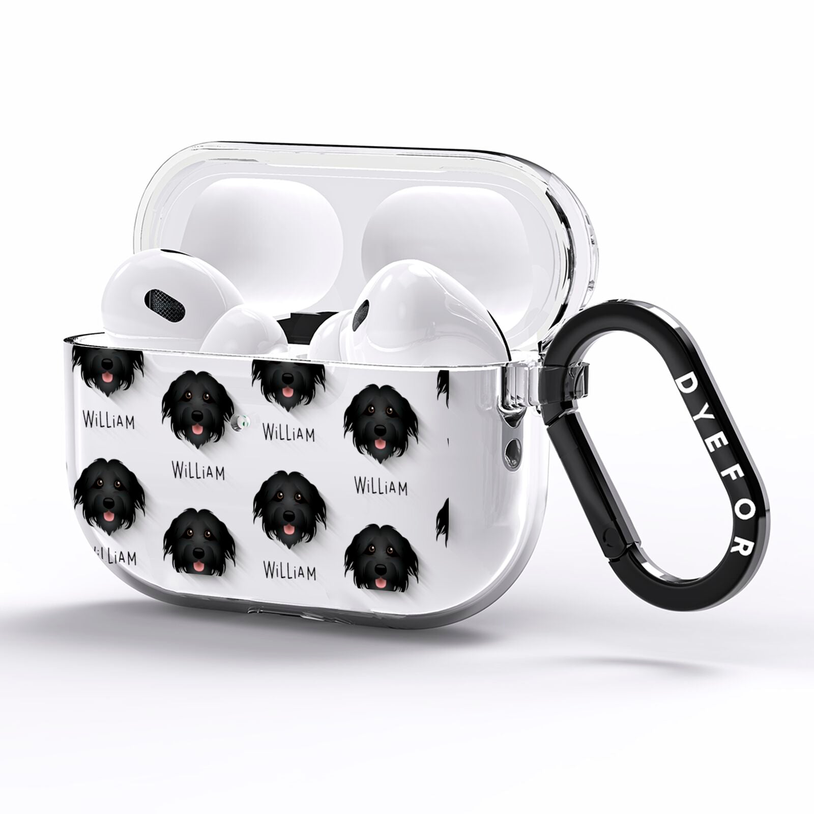 Pyrenean Shepherd Icon with Name AirPods Pro Clear Case Side Image