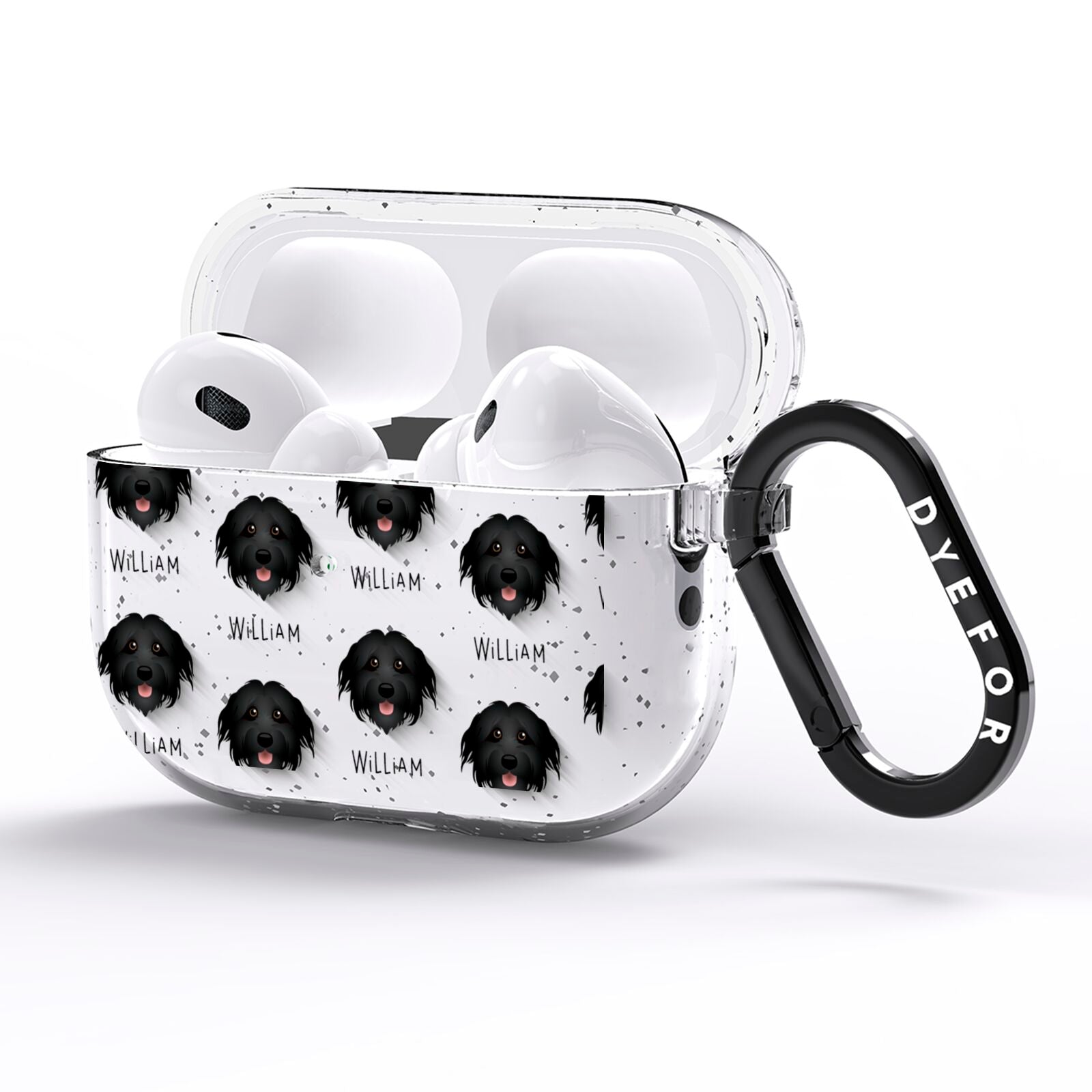 Pyrenean Shepherd Icon with Name AirPods Pro Glitter Case Side Image