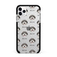 Pyrenean Shepherd Icon with Name Apple iPhone 11 Pro Max in Silver with Black Impact Case