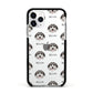 Pyrenean Shepherd Icon with Name Apple iPhone 11 Pro in Silver with Black Impact Case