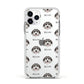 Pyrenean Shepherd Icon with Name Apple iPhone 11 Pro in Silver with White Impact Case